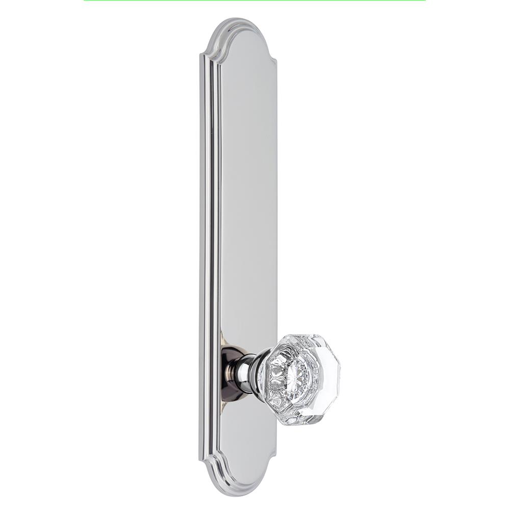 Grandeur by Nostalgic Warehouse ARCCHM Arc Tall Plate Passage with Chambord Knob in Bright Chrome